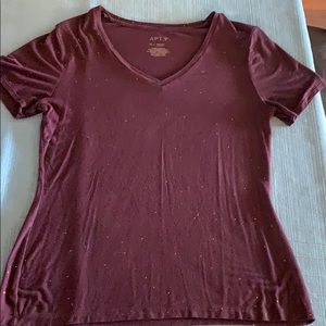 Apt. 9 petite dark purple v-neck t shirt